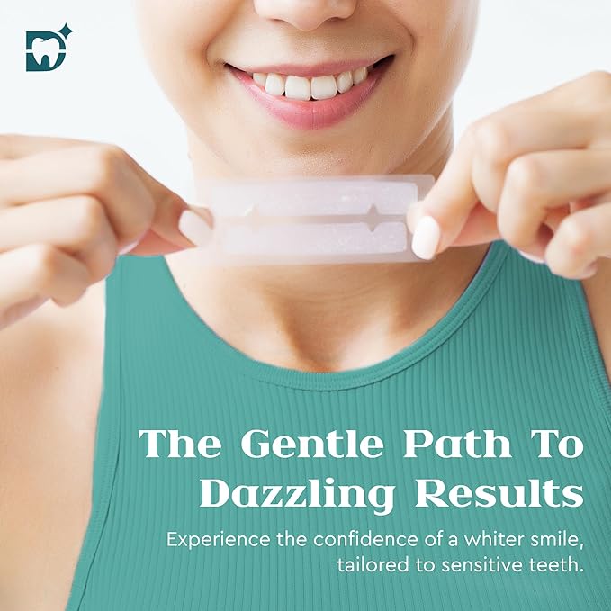 Gentle Teeth Whitening Strips - 20 Pack | Mint Flavor | 6% Hydrogen Peroxide | Sensitive Tooth Stain Remover & Whitener Treatment | Rapid Home Kit for Fast, Professional & Whiter Results