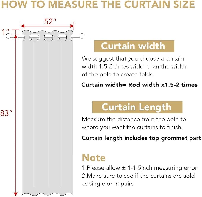 H.VERSAILTEX White Curtains 84 inches Long for Living Room Thermal Insulated Room Darkening Window Treatment Panels Drapes Light Reducing Curtains for Bedroom, 2 Panels, 52" W x 84" L, White