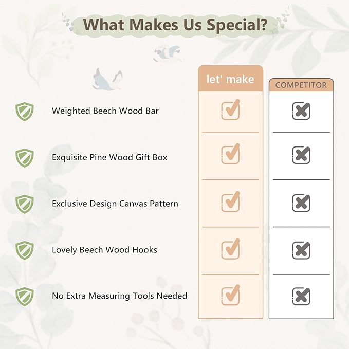 Growth Chart for Wall 7 Ft Height Chart with Keepsake Box & Hook Waterproof Canvas Measure Wall Ruler Removable Neutral Nursery Wall Decor for Baby Kids Toddlers