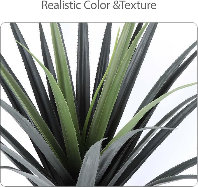 44inch Artificial Agave Plant Potted Plants Fake Agave Plant for Home Office Garden Indoor Outdoor Decoration (2PACK)