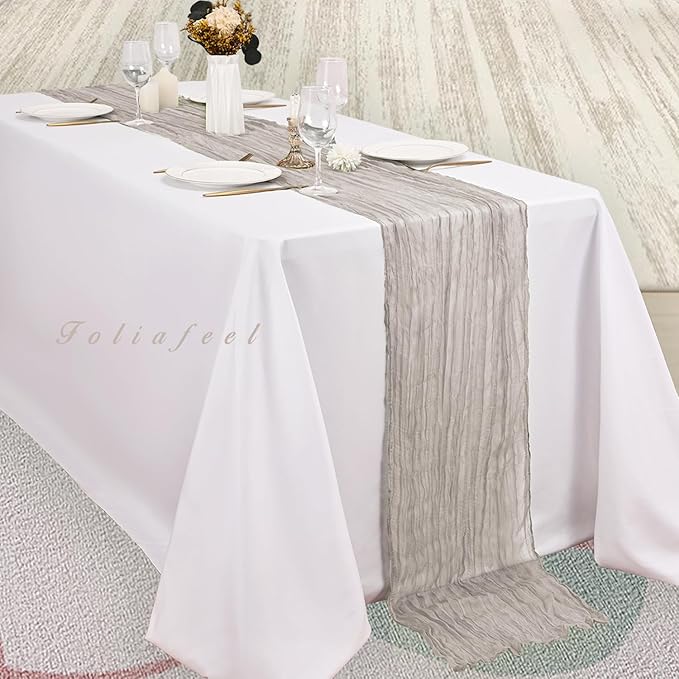 20 Pack Rose Brown Cheesecloth Table Runner 10FT Rustic Gauze Fabric Cheese Cloth Table Runner for Wedding Bridal Baby Shower Table Decor Boho Sheer Birthday Party Table Decorations 20 x 120 Inch Long