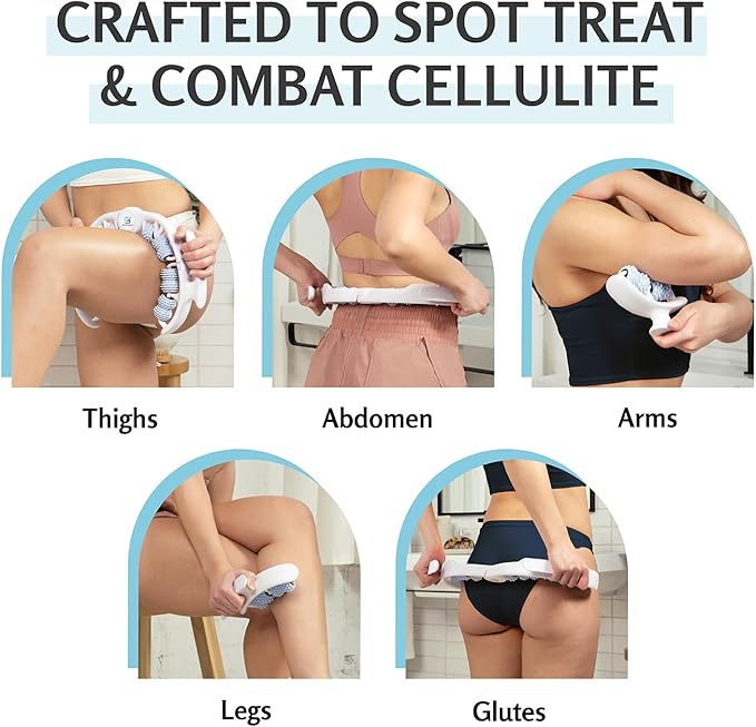 M3 Naturals Anti Cellulite Roller & Lymphatic Drainage Massager | Fascia Blaster for Contoured & Smoother Skin | Tool for Sore Arms, Legs, Stomach & Buttocks