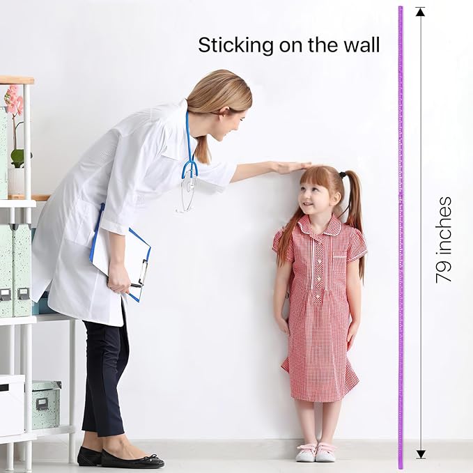 Growth Chart for Wall, Children Height Measurement,3D Removable Growth Height Chart,Splicing Height Ruler for Kids Baby Nursery 79 inch (Purple)