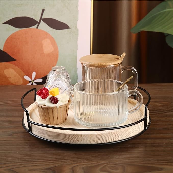 10" Wooden Lazy Susan,Round Wooden Lazy Susan Organization for Dining Table,Storage for Dining Table,Home Decor,Spices Organizer,1PC