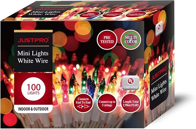 100LIGHTS Multi Easter Mini String Lights，Connectors Christmas Decorative Lights 19.6 UL Certified Waterproof for Easter Home Garden Holiday Christmas Tree Party Patio Wedding