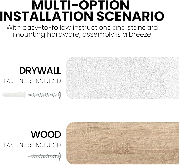 Fun Memories Floating Shelves for Wall Decor, 40"x8" Rustic Reclaimed Wood Shelves, Heavy-Duty Wall Mounted Shelves with Invisible Brackets, Set of 2for Living Room, Bedroom, Kitchen, Grey Finish