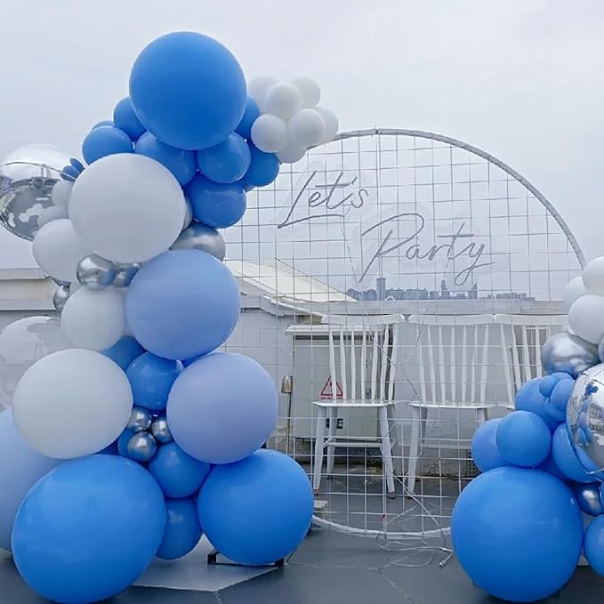 130pcs Blue Balloons Different Sizes 18" 12" 10" 5" Matte Blue Latex Balloon Garland Arch Kit for Birthday Baby Shower Graduation Wedding Gender Reveal Anniversary Party Decorations