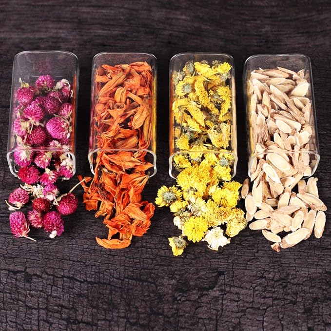 10 Pcs Glass Spice Jars - 8oz Empty Square Spice Storage Containers With Bamboo Airtight Lid and Labels - Thicken Small Glass canister for Kitchen Seasoning,Coffee Bean,Tea,Suger,Herbs