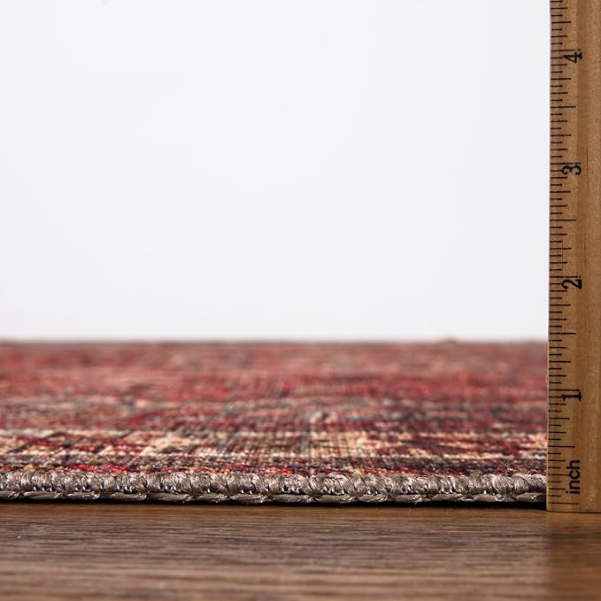 Keen Home Design 8x10 Rug - Machine Washable Area Rug with Non-Slip Backing, Ideal for Living Room, Dining Room, Bedroom - Vintage, Easy Clean, Durable, Low Pile Rug - (8' x 10')