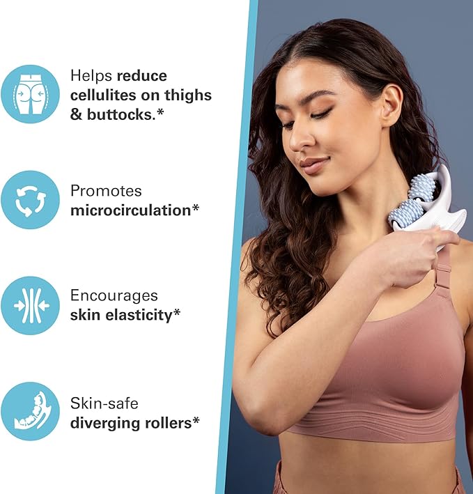 M3 Naturals Anti Cellulite Roller & Lymphatic Drainage Massager | Fascia Blaster for Contoured & Smoother Skin | Tool for Sore Arms, Legs, Stomach & Buttocks