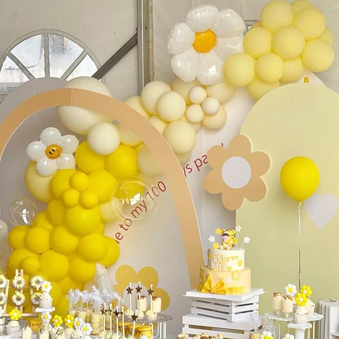130pcs Mustard Yellow Balloons Different Sizes 18" 12" 10" 5" Lemon Yellow Latex Balloon Garland Arch Kit for Birthday Baby Shower Graduation Wedding Gender Reveal Party Decorations