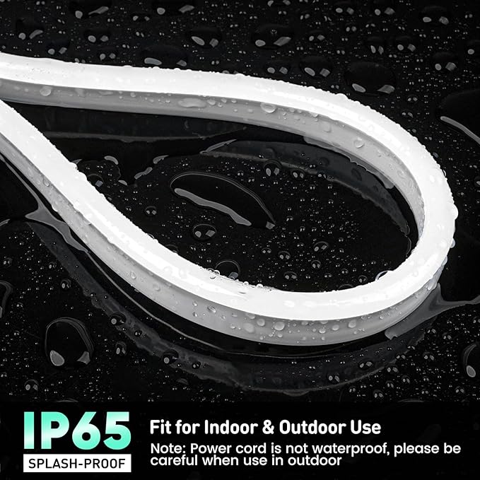 GZBtech RGB LED Neon Rope Lights 50FT/15M, AC 110-120V Waterproof Color Changing LED Rope with Remote Controller, Dimmable Multi Color Neon Rope Lighting for Indoor Outdoor Commercial Use