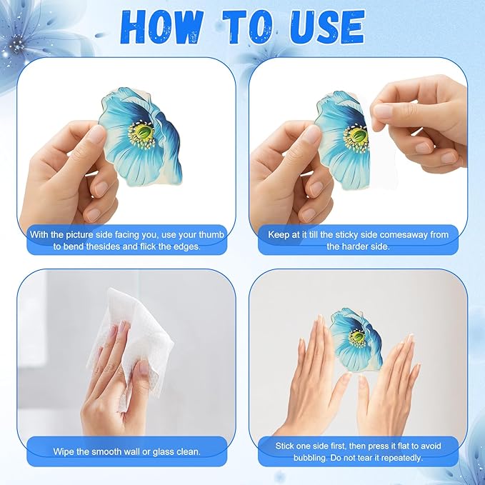 Glow in The Dark Butterfly Flower Wall Decals Glowing Luminous Butterflies Removable Self-Adhesive Wall Stickers for Girls Bedroom Nursery Living Room Decor 4 Sheets (Butterfly 2)