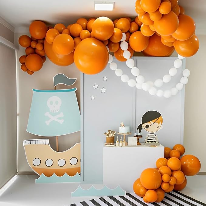 130pcs Orange Balloons Different Sizes 18" 12" 10" 5" Orange Matte Latex Balloons for Boys Girls Birthday Baby Shower Gender Reveal Wedding Gender Reveal Autumn Party Decorations