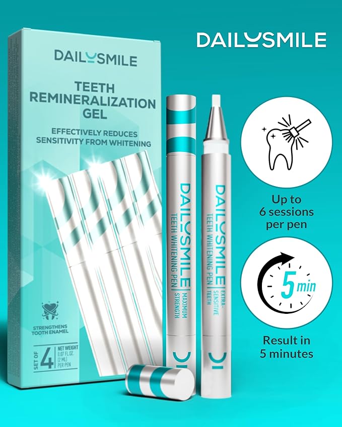 Teeth Whitening Pen, Gentle Teeth Whitening Gel for Sensitive Teeth, Tooth Whitener Kit, Effective Whitening Gel for Tooth Stains, Natural Instant Smile Whitening, Bright White Teeth-04 PK
