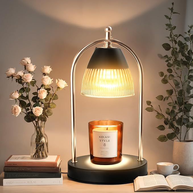 GEEZO Fragrance Candle Warmer Lamp，Electric Candle Warmer with Timer & Dimmer，Mom Christmas Birthday Gifts for Women, House Warming Gifts New Home Bedroom Decor