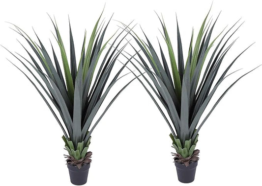 44inch Artificial Agave Plant Potted Plants Fake Agave Plant for Home Office Garden Indoor Outdoor Decoration (2PACK)