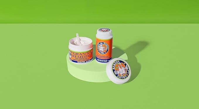 Gran's Remedy Scented Foot Powder - Effective Odor Eliminator & Moisture Absorbing Shoe Deodorizer for Shoes and Feet - Travel Size Freshness - Citrus