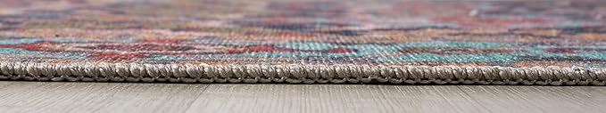 Keen Home Design 8x10 Rug - Machine Washable Area Rug with Non-Slip Backing, Ideal for Living Room, Dining Room, Bedroom - Vintage, Easy Clean, Durable, Low Pile Rug - (8' x 10')