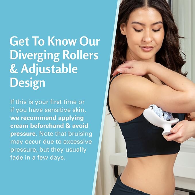 M3 Naturals Anti Cellulite Roller & Lymphatic Drainage Massager | Fascia Blaster for Contoured & Smoother Skin | Tool for Sore Arms, Legs, Stomach & Buttocks