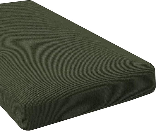 H.VERSAILTEX Super Stretch Individual Chaise Cover Sectional Couch Covers for L Shaped Sofa Both Left/Right Featuring Thick Jacquard Textured Twill Fabric (1 Piece Chaise Cover Large, Olive)