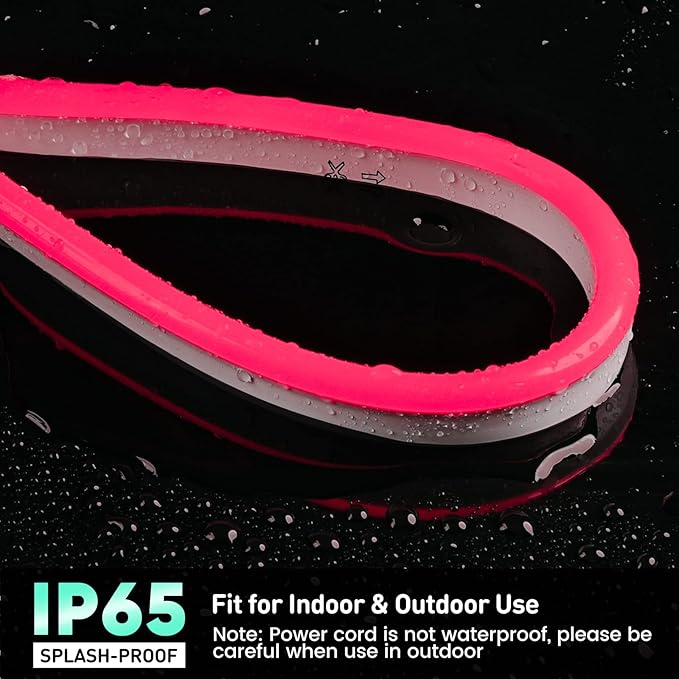GZBtech Flexible LED Neon Rope Lights 66FT,AC 110-120V Waterproof Strip Light, 120 LEDs/M Cuttable Connectable Neon Lighting for Indoor Outdoor Home Decor/Commercial Building Use-Red 20M