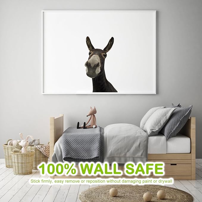 Funny Donkey Wall Decals - Peel and Stick Cute Window Stickers, Removable Vinyl Farmhouse Decor, Weird Gifts for Friends