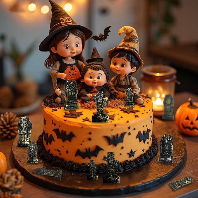 20Pcs Halloween Mini Tombstones Figurines, Plastic Miniature Tombstones Set Mini Gravestones Halloween Decorations for Miniature Graveyard Scene Haunted House DIY Crafts