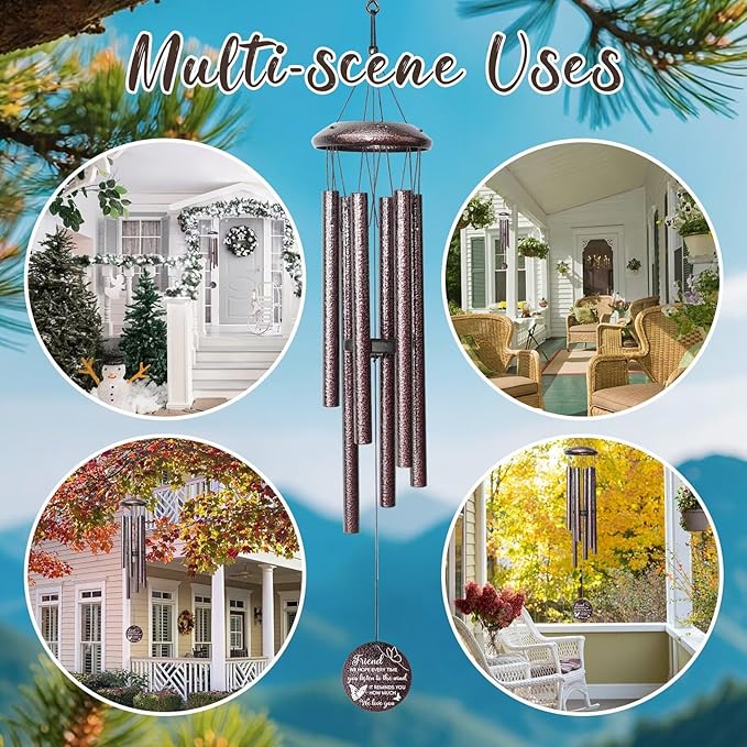 25''Wind Chimes,Best Friend Birthday Gifts for Women, Woman, Thanksgiving,Christmas Day Gifts Ideas for Friendship Rreminder.