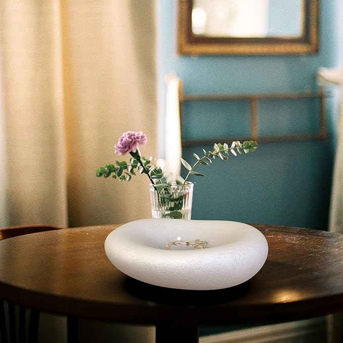 6.3 Inch Concrete Bowl, Modern Decorative Home Decor, Jewelry Tray, Asymmetrical Concrete Organic Bowl, Minimalist Tray