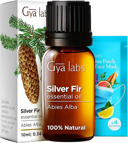 Gya Labs Silver Fir Essential Oil for Diffuser - 0.34 Fl Oz - 100% Pure Natural Silver Fir Oil for Skin, Hair, Aromatherapy & Candle Making Scent