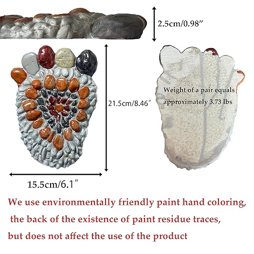 Garden Stepping Stones - Decorative Garden Stones for Patio, Deck, Garden or Sidewalk Faux Cobblestone Stepping Stones (Set of 2#A Small Size