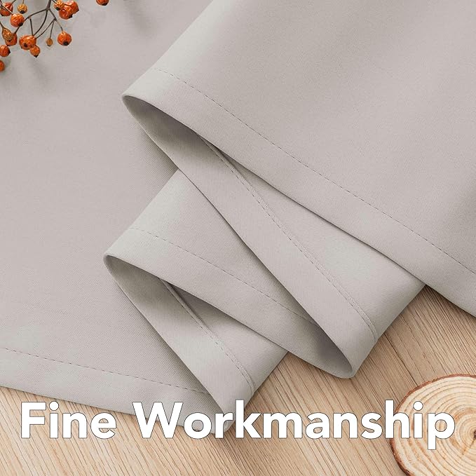 H.VERSAILTEX Premium Blackout Thermal Insulated Room Darkening Curtains for Bedroom/Living Room - Classic Grommet Top (2 Panels, Stone, 52 Inch by 96 Inch)