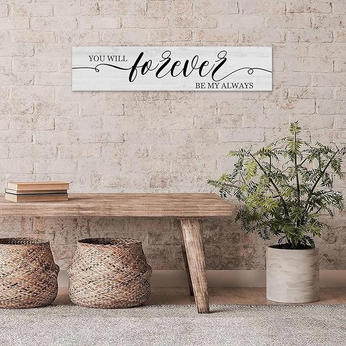 Generic Funny Wood Sign You Will Forever Be My Always Everywhere Rustic Wooden Hanging Sign Home Farmhouse Kitchen Wall Decor 16 x 4 Inch