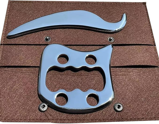 Gua sha Tool gua sha Stainless Steel iastm Tool Gussha Massage Tool Muscle Scraping Tool for Soft Tissue Therapy and Reduce Arms,Back, Legs, Neck Muscle Pain(DN)………