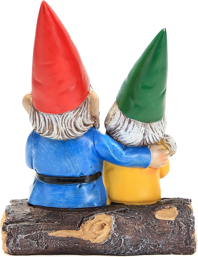 Garden Gnome Statue for Outdoor Decoration,Couple in Love Gnome Figurine for Patio Yard Lawn Outside Porch Decor,Garden Sculptures & Statues,Coffee Knome Romantic Forever Love