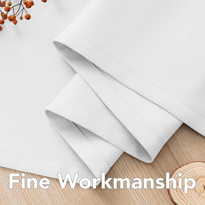 H.VERSAILTEX White Curtains for Bedroom Thermal Insulated Room Darkening Living Room Curtains Grommet Privacy Protection Window Curtain Panels/Drapes for Nursery, 2 Panels, 42x84 Inches, Pure White