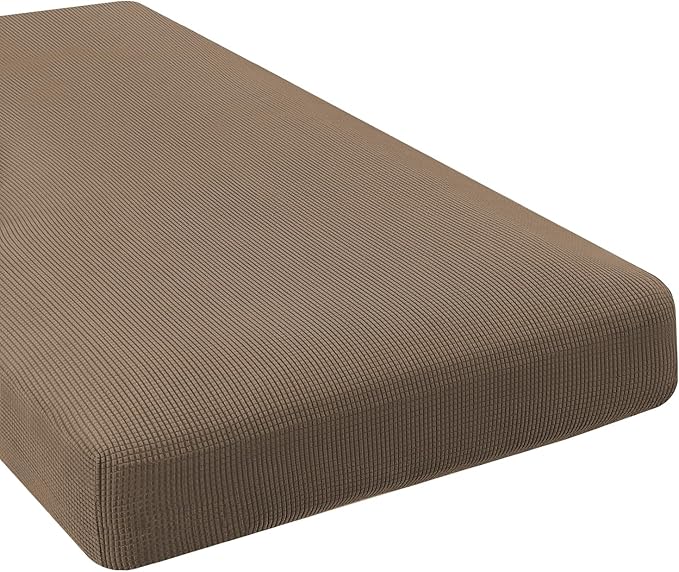 H.VERSAILTEX Super Stretch Individual Chaise Cover Sectional Couch Covers for L Shaped Sofa Both Left/Right Featuring Thick Jacquard Textured Twill Fabric (1 Piece Chaise Cover Large, Macchiato)