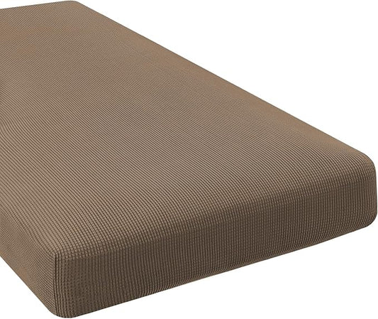 H.VERSAILTEX Super Stretch Individual Chaise Cover Sectional Couch Covers for L Shaped Sofa Both Left/Right Featuring Thick Jacquard Textured Twill Fabric (1 Piece Chaise Cover Large, Macchiato)