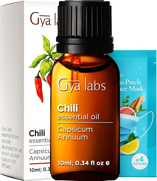 Gya Labs Chili Essential Oil for Hair Healthy - 0.34 Fl Oz - 100% Pure Natural Chili Oil for Skin, Diffusers, Candle Making Scent