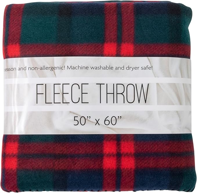 50x60 Throw Blankets, Plaid Fleece Throw Blankets for Bedroom, Couch, Livingroom, Chair, Pets, Outdoors