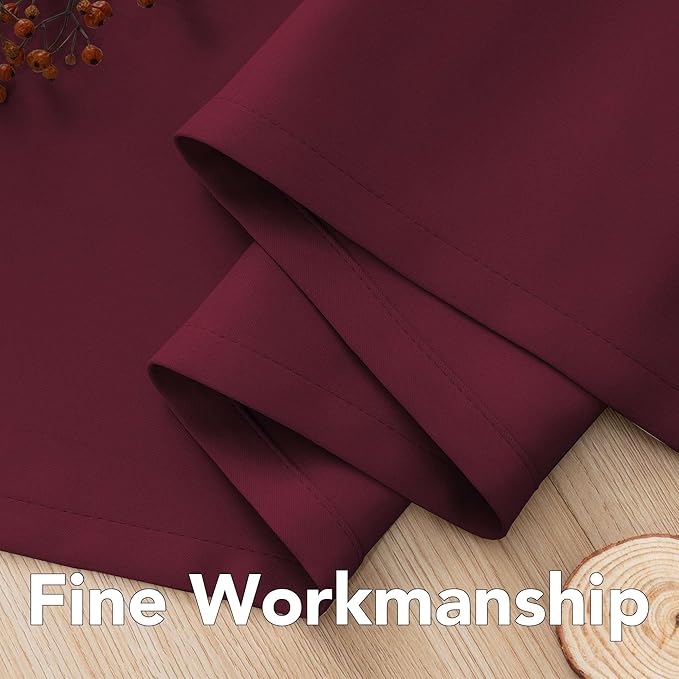 H.VERSAILTEX Burgundy Red Blackout Draperies Curtains Thermal Insulated Window Treatment Extra Long Decorative Curtains for Thanksgiving Day & Christmas Decor(Set of 2,52 by 108 - Inch,Burgundy)
