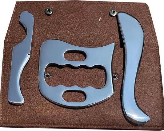 Gua sha Tool gua sha Stainless Steel iastm Tool Gussha Massage Tool Muscle Scraping Tool for Soft Tissue Therapy and Reduce Arms,Back, Legs, Neck Muscle Pain(SSL)………