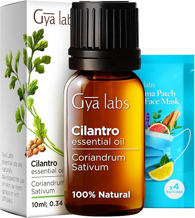 Gya Labs Cilantro Essential Oil for Diffusers - 0.34 Fl Oz - 100% Natural Cilantro Oil for for Skin, Massage, Aromatherapy & Candle Making Scent