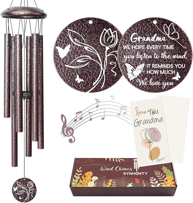Gifts for Grandma, 25''Wind Chimes, Grandma Birthday Gifts for Grandmother from Granddaughter Grandson Grandkids, Mothers Day, Thanksgiving, Christmas Day Gift Ideas for Love Rreminder