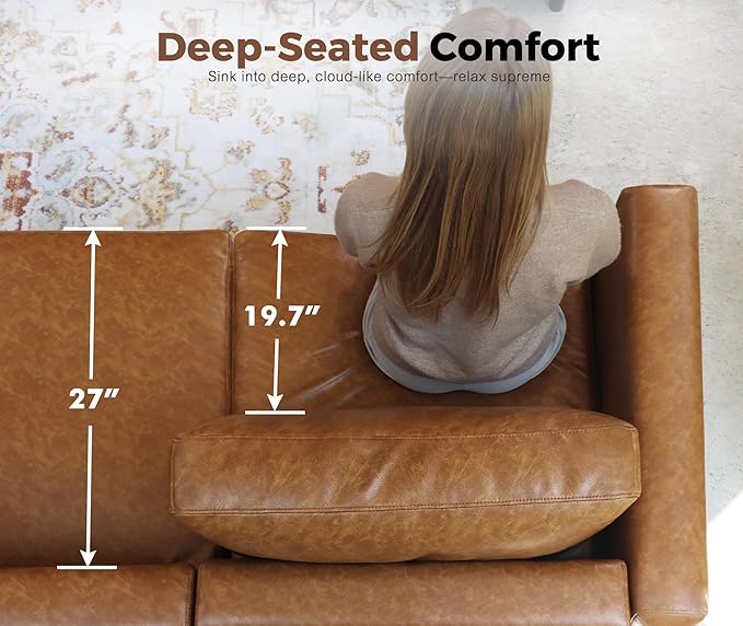 118.5" Faux Leather Modular Sectional Sofa, Modern Large 8 Seater U Shaped Couch with Storage Seat with Reversible Chaise Deep Seat for Living Room DIY Combination - Brown