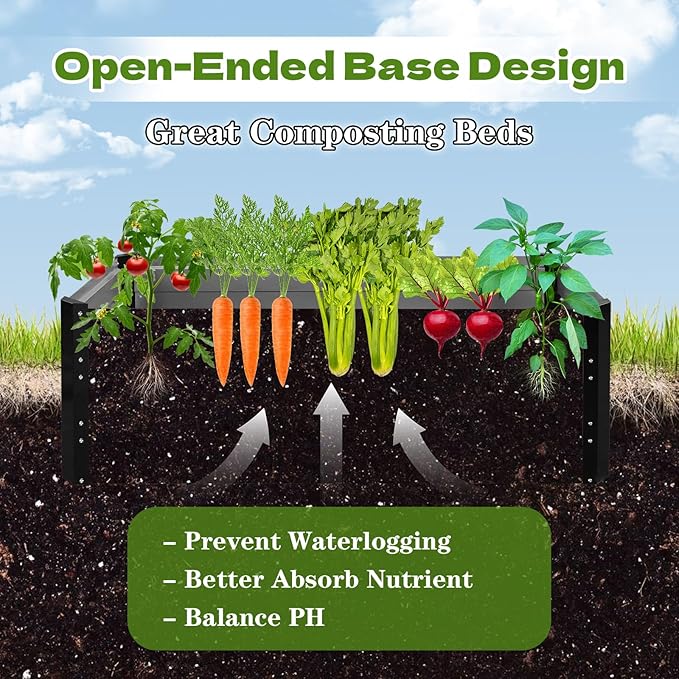 Galvanized Raised Garden Bed 6x3x2 Ft Outdoor Garden Planter Boxes Bottomless for Vegetables, Flowers, Herbs and Succulents Large Metal Raised Garden Bed (Sliver, 72''W×24''H×36''D)