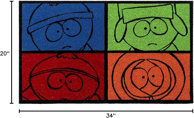 Gertmenian Coir Doormat - 2x3 Welcome Mat (2-Pack), Ideal for High Traffic Areas in Front Door, Garage, Entryway - South Park Gang/South Park Blocks, 80010