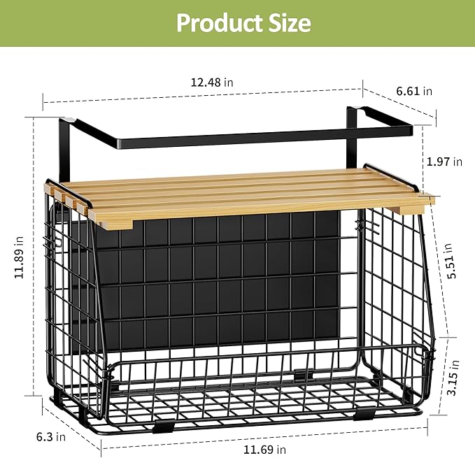 Magnetic Shelf for Fridge: Fruit Potato and Onion Storage Bin - Magnetic Spice Rack for Refrigerator & Kitchen Counter - Pantry Organizers and Storage