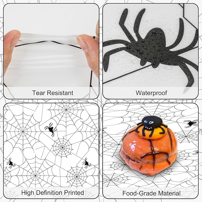 2 Pcs Halloween Tablecloth - Plastic Halloweens Spider Webs Table Cloth, White Disposable Rectangle Spiderweb Table Cover for Halloween Party Decorations Supplies Favors Tables Decor, 108 x 54 Inch